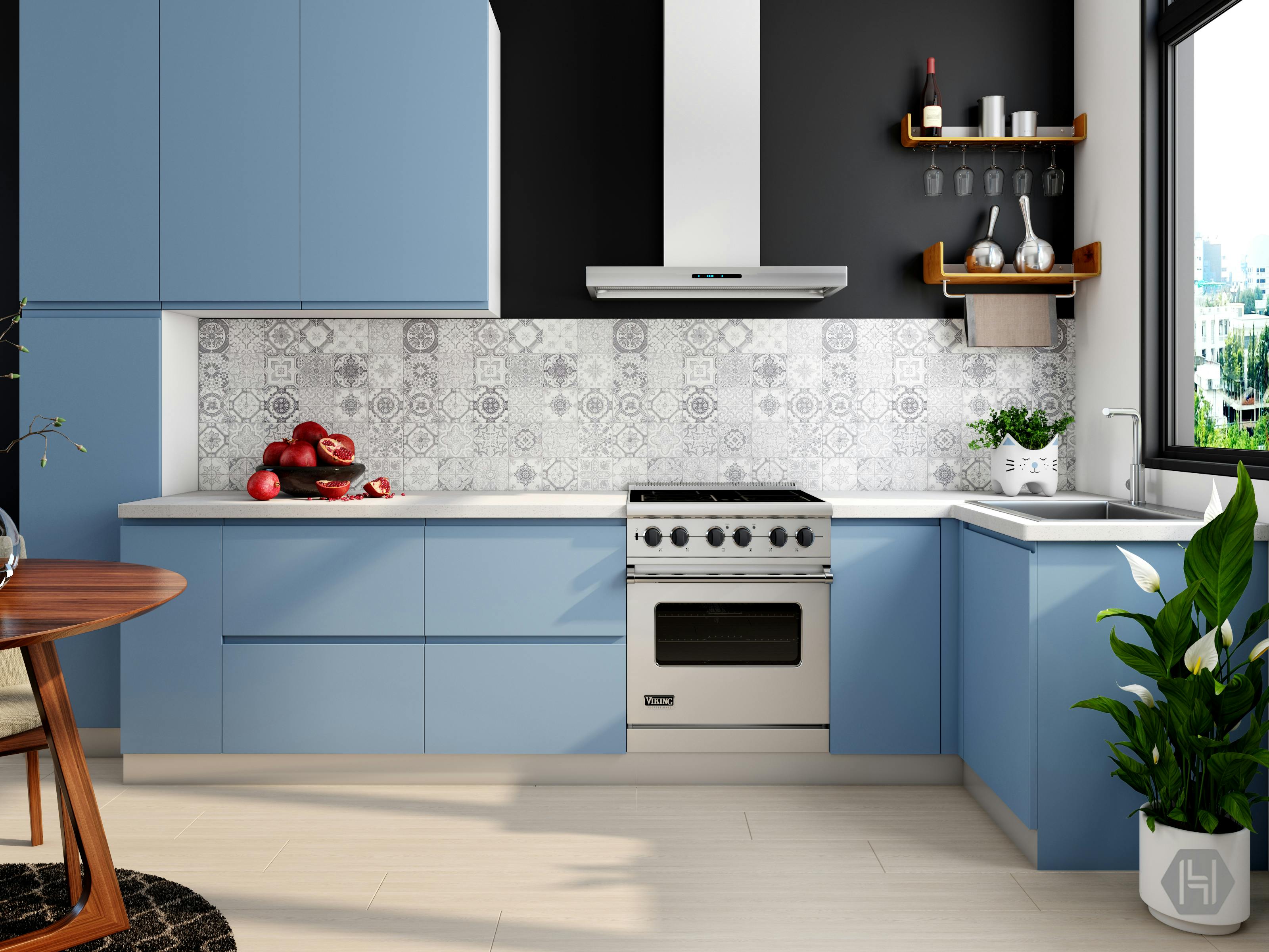 Luxury modular kitchen design in Noida Extension apartment interior